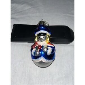 VINTAGE THOMAS PACCONI Netherlands Blown Mercury Glass Ornament WORLD SNOWMAN